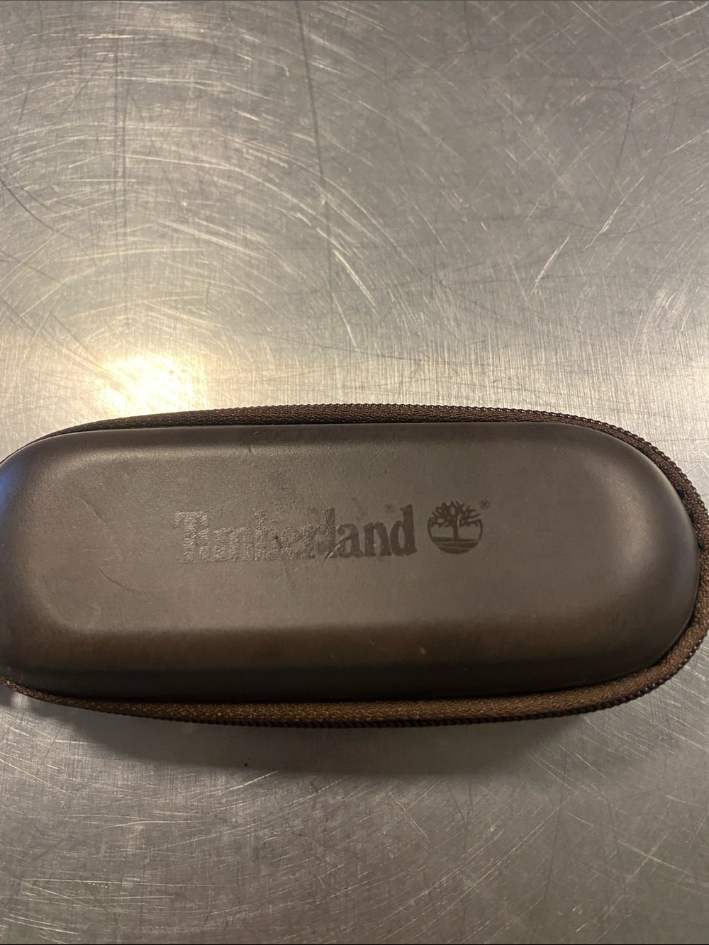 Timberland Dark Brown Zippered Eyewear Case